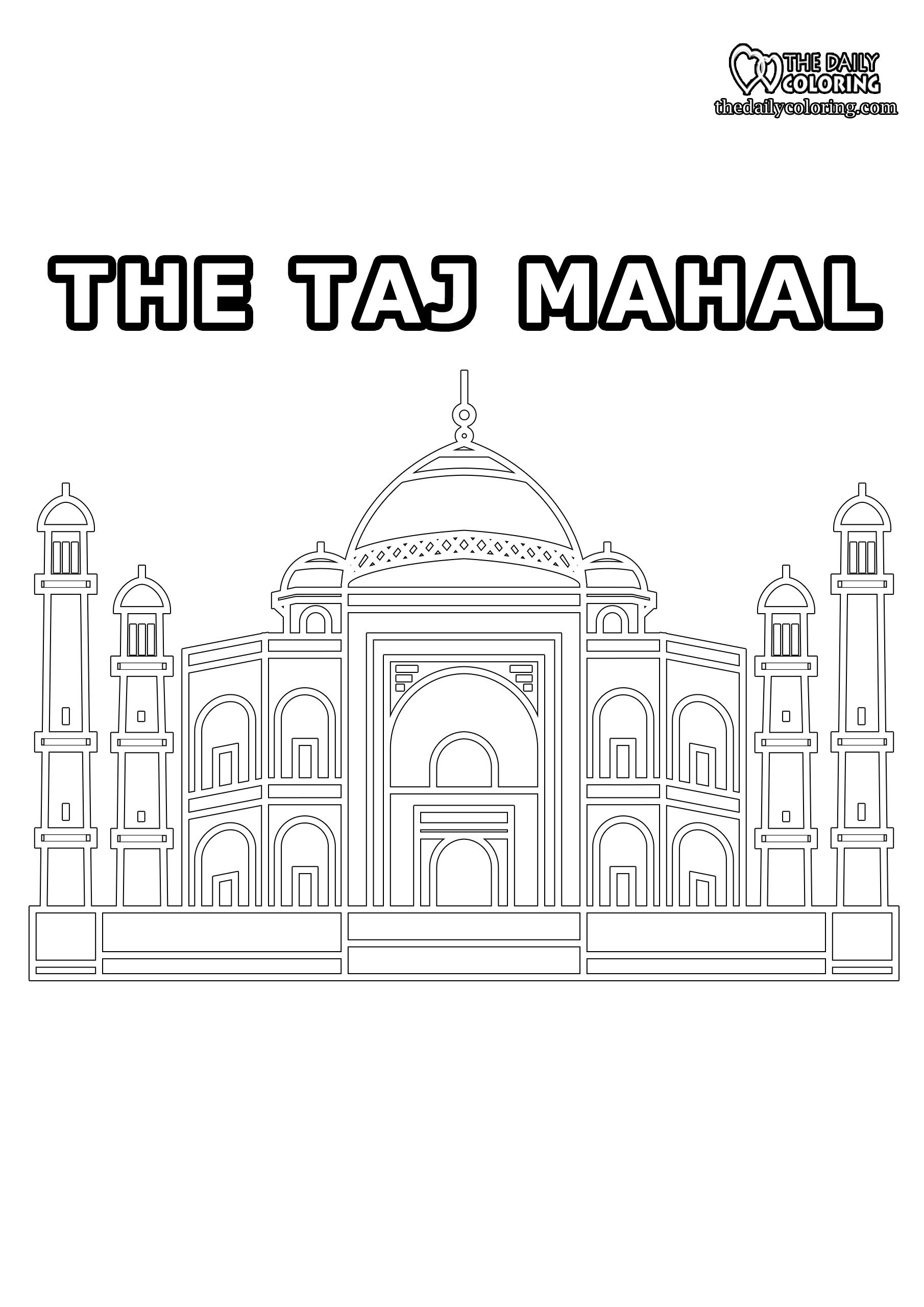 Taj mahal coloring page