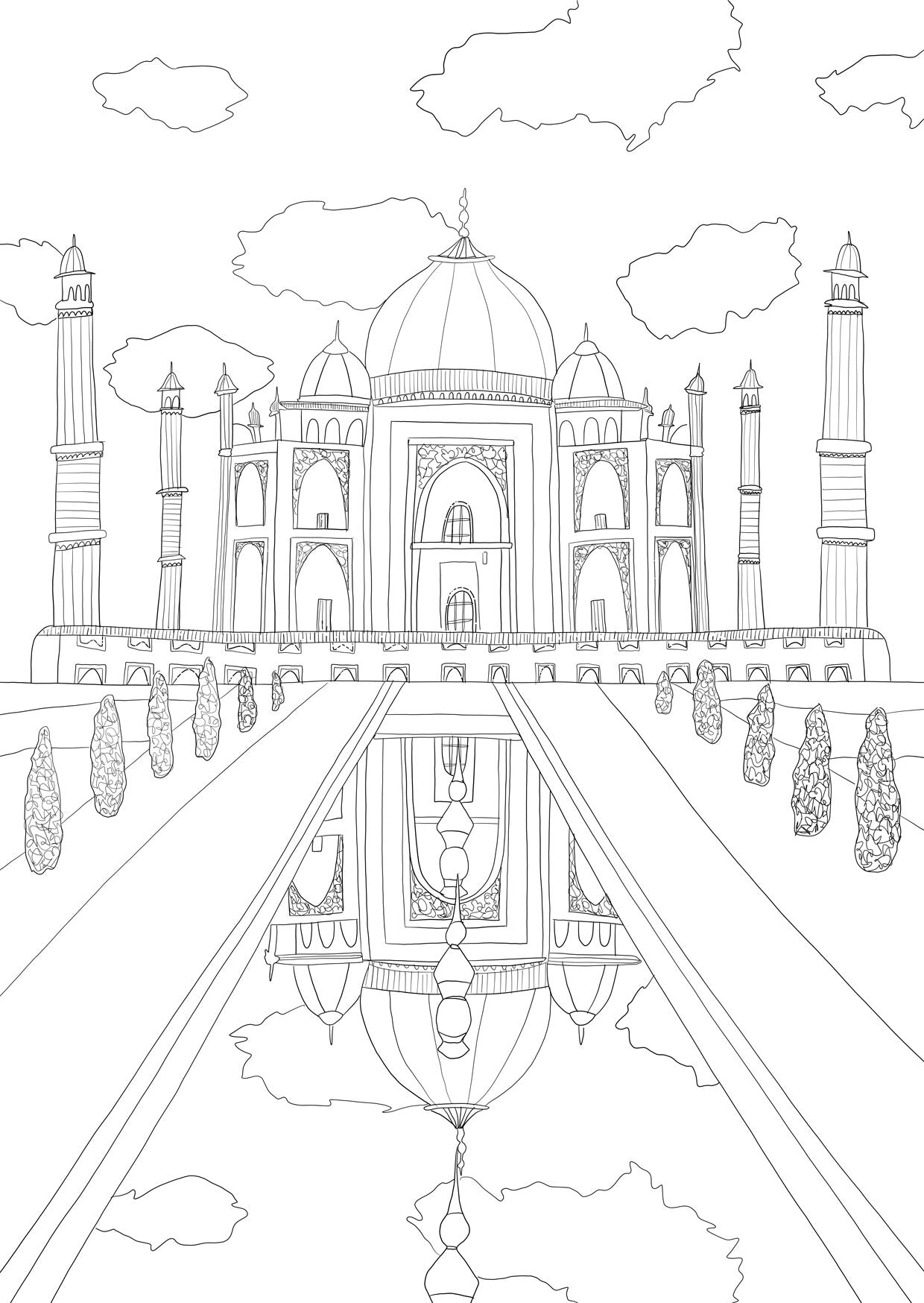 My drawing process how i drew the taj mahal â freya niamh design