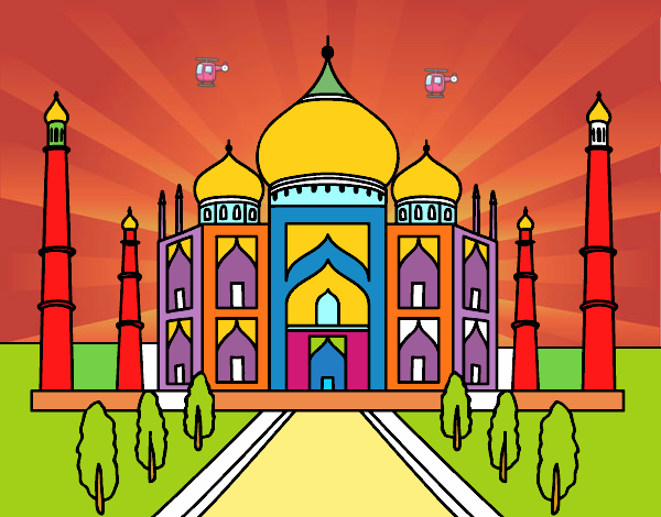 Colored page the taj mahal painted by user not registered