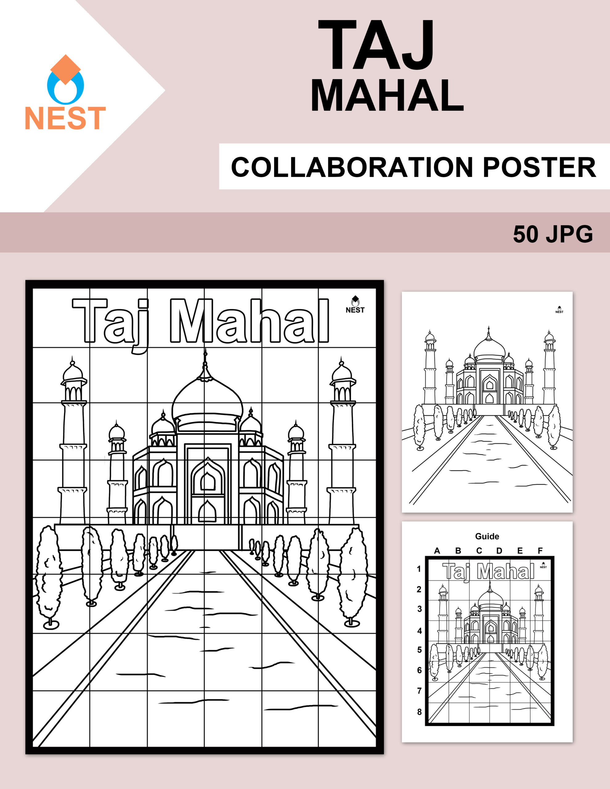 Taj mahal collaboration poster made by teachers