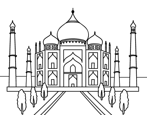 The taj mahal coloring page