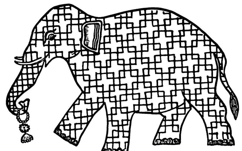 Art therapy coloring page india elephant