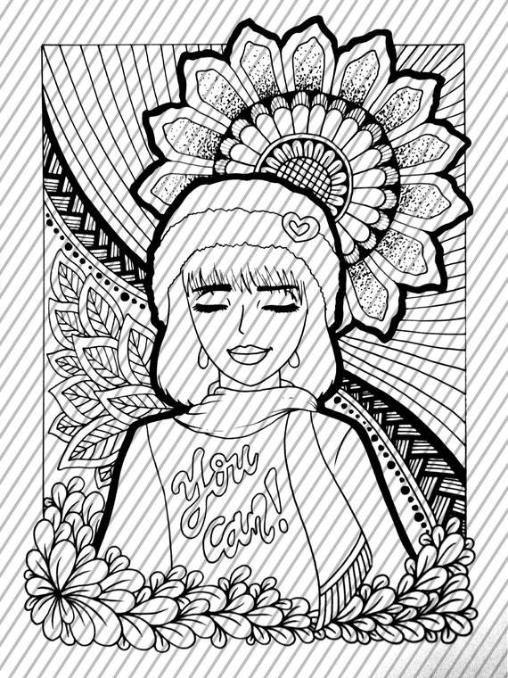 You can self care coloring page large coloring sheet giant coloring poster poster print wall decor