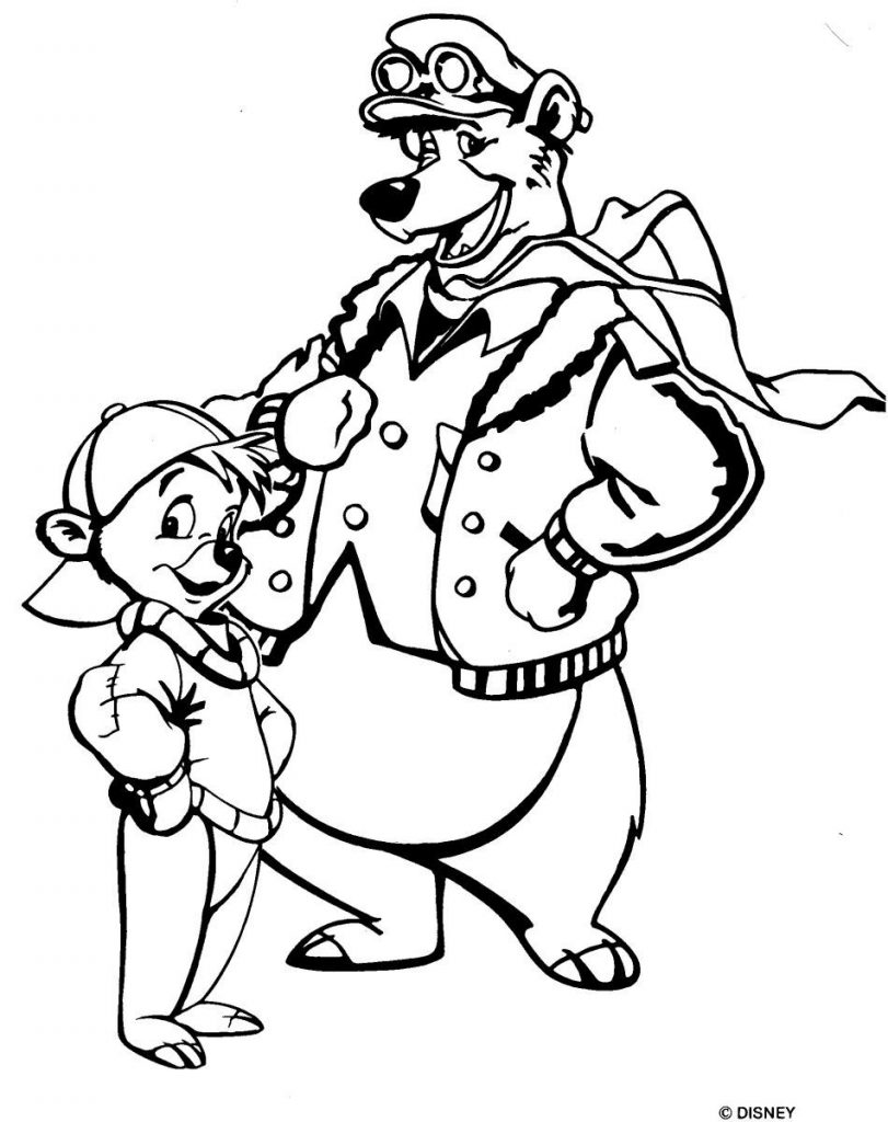 Talespin baloo and kit colouring image