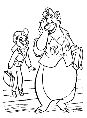 Rebecca cunningham is talking to baloo coloring page free printable coloring pages