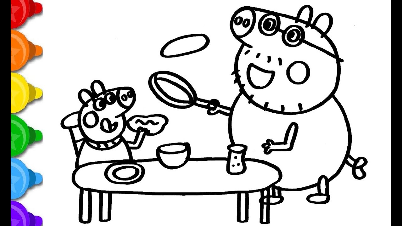 How to draw peppa pig coloring page ð