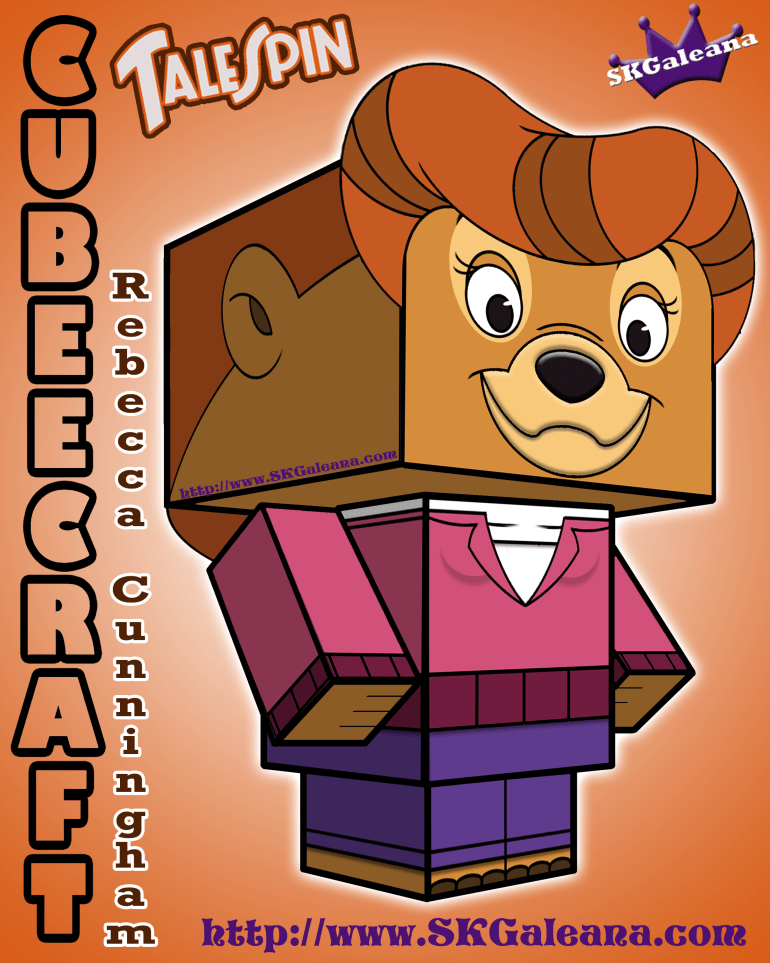 Free cubeecraft paper craft of rebecca cunningham from talespin â