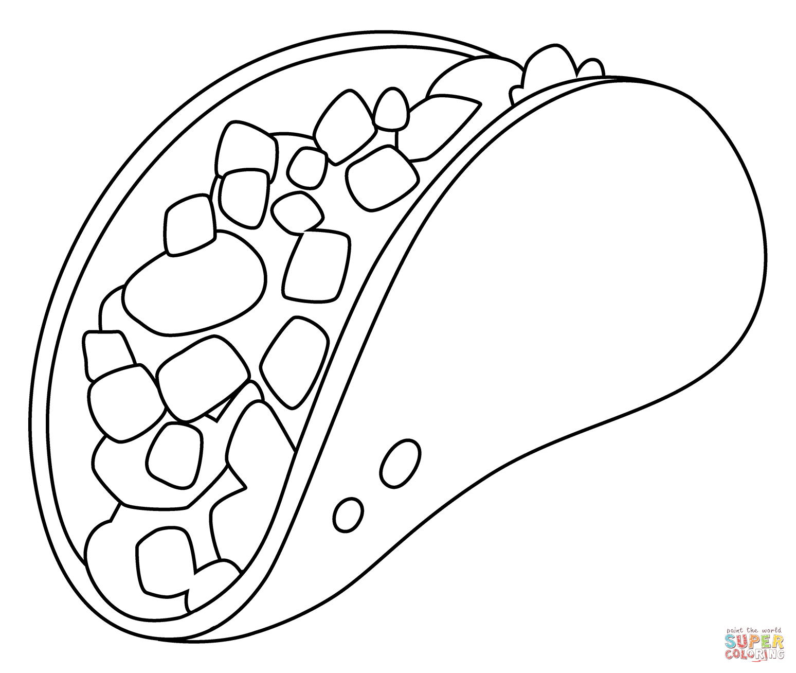 Taco emoji coloring page free printable coloring pages