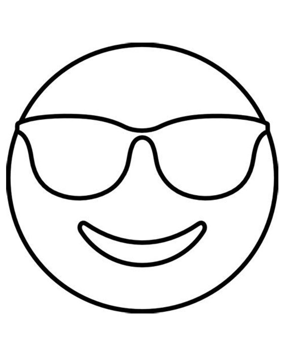 Free easy to print emoji coloring pages