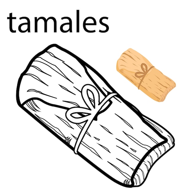 Premium vector coloring pages tamales