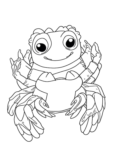 Premium ai image crab coloring page for kids