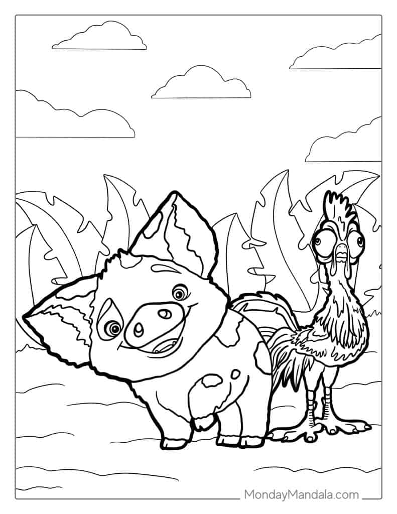 Moana coloring pages free pdf printables