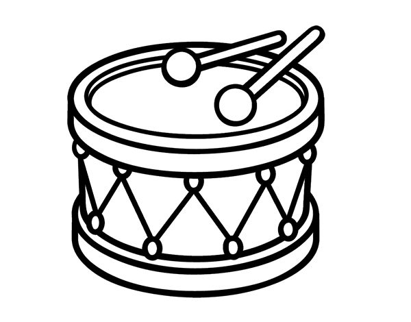 Dibujo de un tambor de juguete para pintar colorear o imprimir coâ juguet para colorear imagen de instrumentos musical dibujos de instrumentos musical