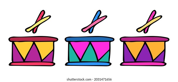 Conjunto de ilustraciones vectoriales de tambores vector de stock libre de regalãas