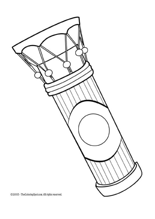 Dibujo para colorear tambor africano