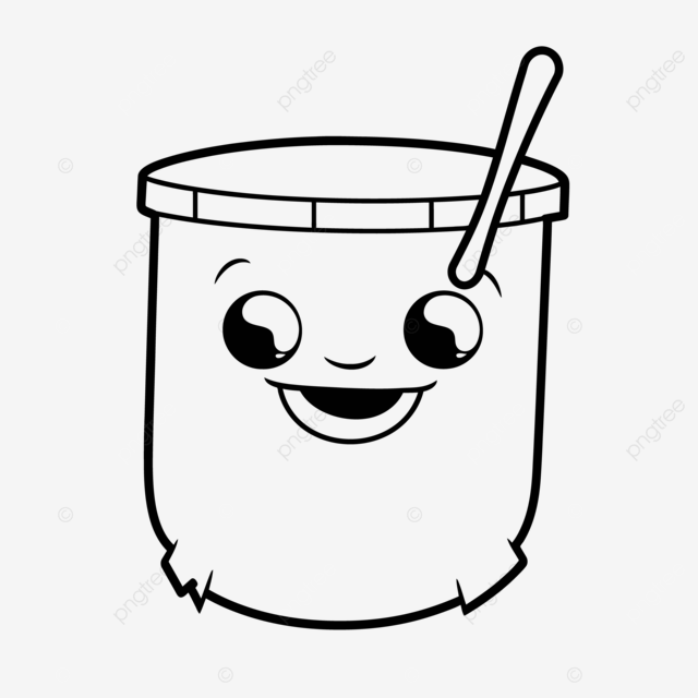 Tarro lindo y sonriente para colorear pãginas para imprimir boceto dibujo vector png dibujo de baquetas contorno de la baqueta bosquejo del palillo del tambor png y vector para dcargar gratis