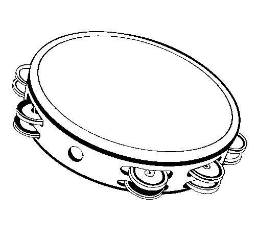 Tambourine coloring page