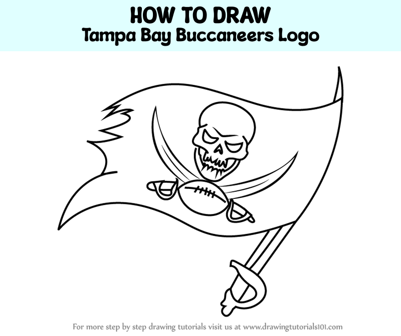 How to draw tampa bay buccaneers logo nfl step by step