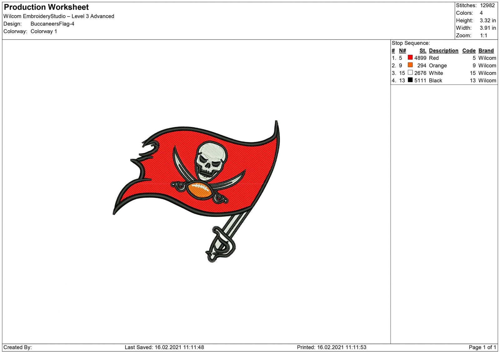 Tampa bay buccaneers embroidery design files