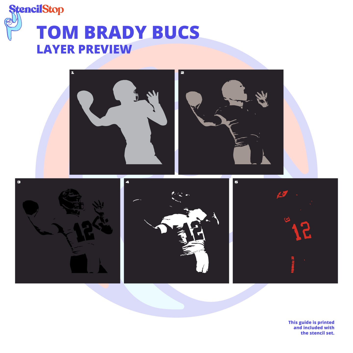 Tom brady bucs layered stencil set stencil stop