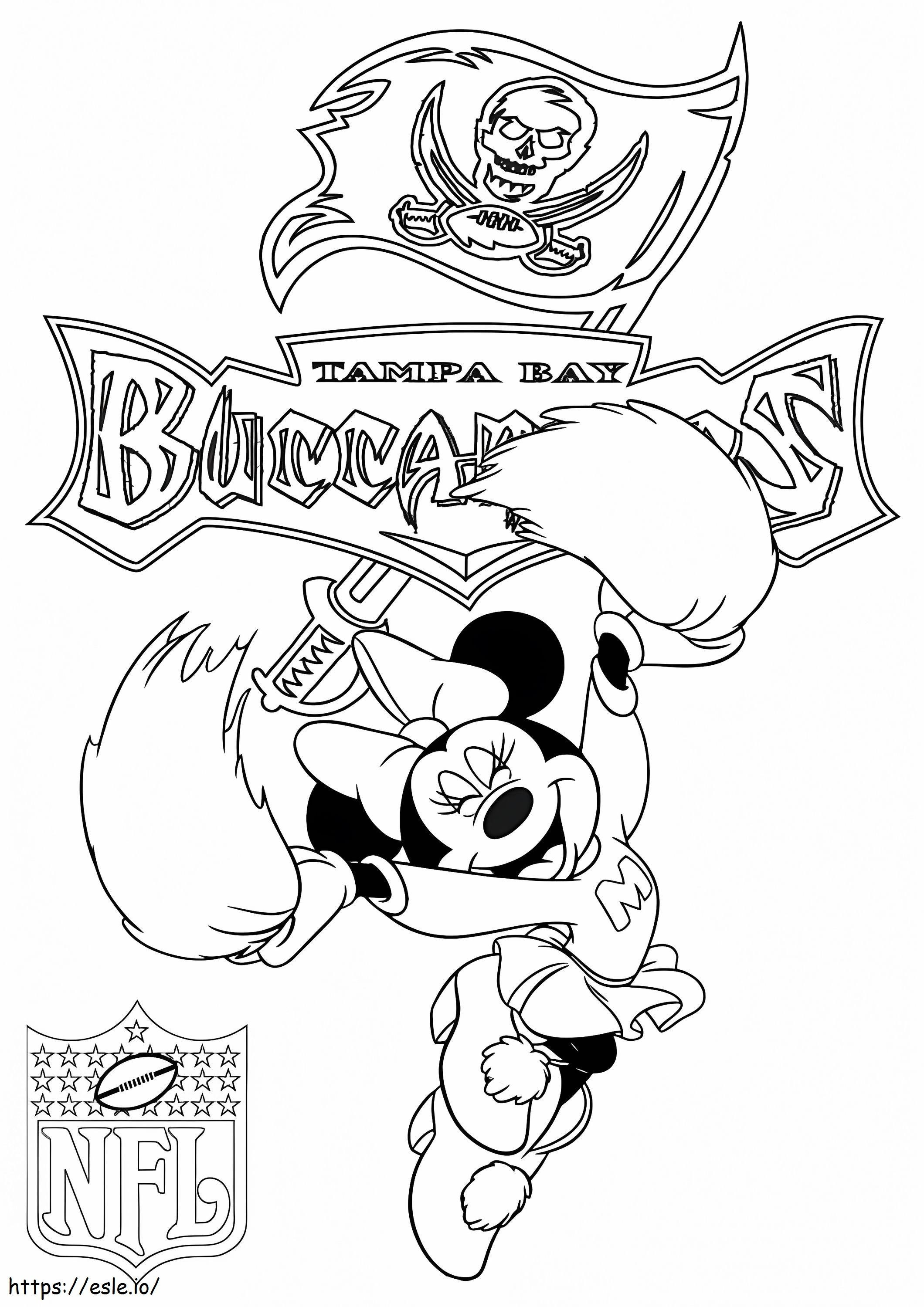 Tampa bay buccaneers with minnie mouse coloring page