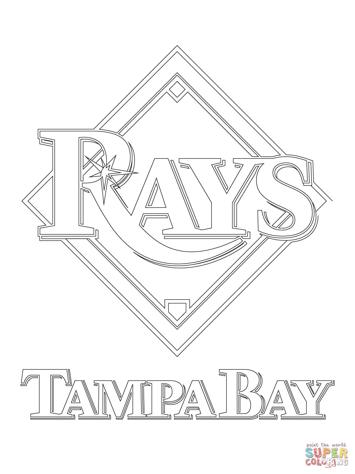 Tampa bay rays logo coloring page free printable coloring pages