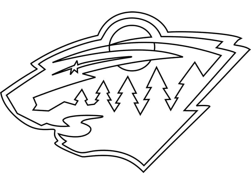 Minnesota wild logo coloring page