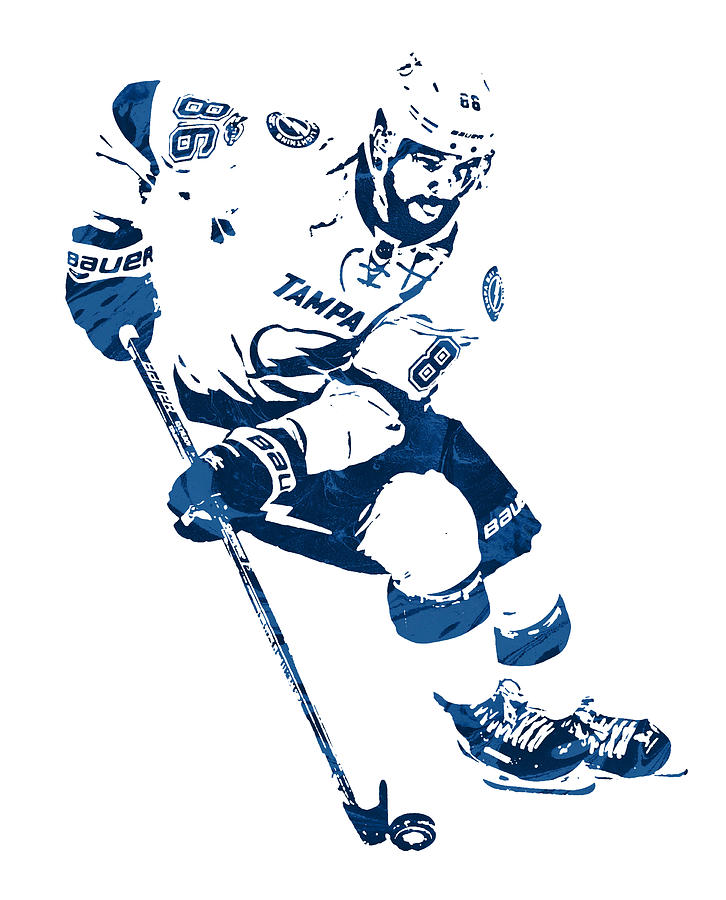 Nikita kucherov tampa bay lightning watercolor strokes pixel art mixed media by joe hamilton