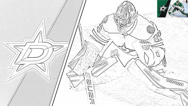 Jake oettinger coloring page star coloring pages coloring pages nhl logos