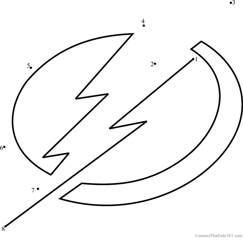 Tampa bay lightning logo dot to dot printable worksheet