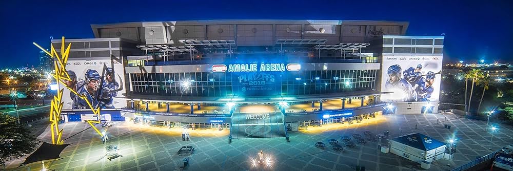 Amalie arena tampa bay lightning ice hockey nhl florida stadium canvas metal print wall art picture home decor bedroom livingroom poster handmade products