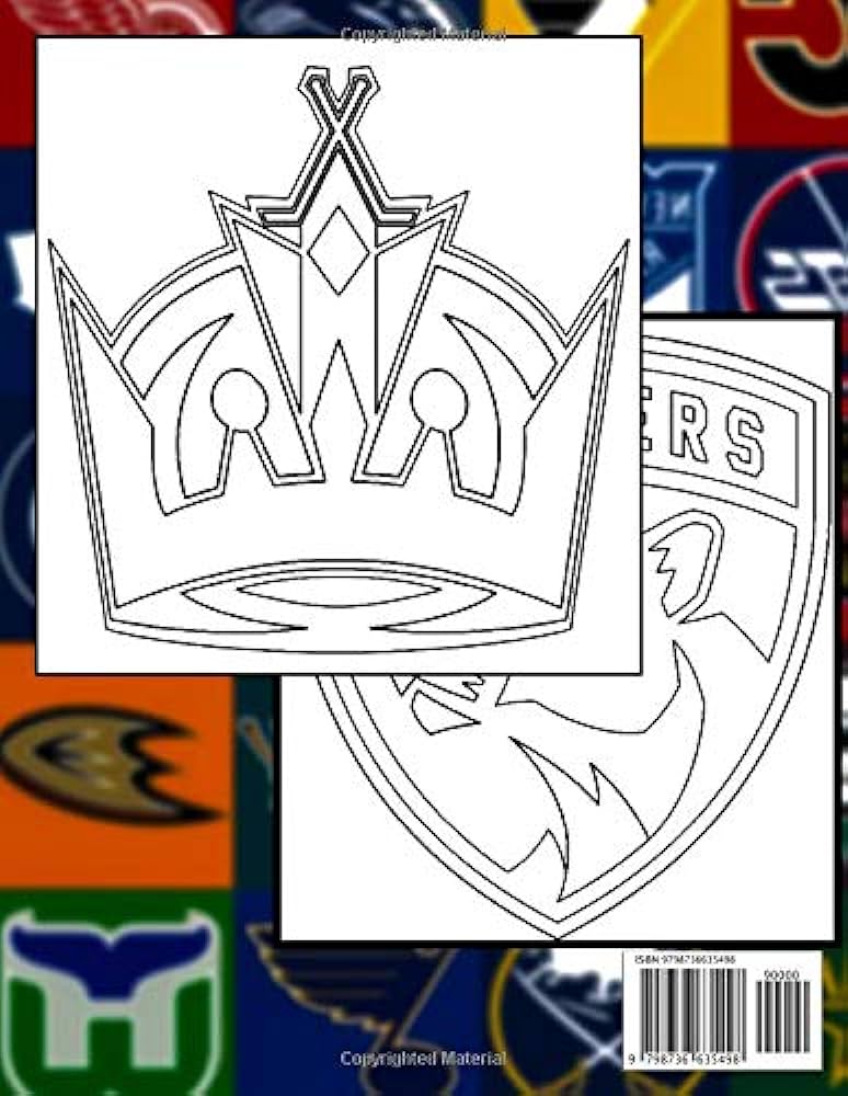Color me nhl team logo coloring book stress relieving illustrations of nhl team logo me color books