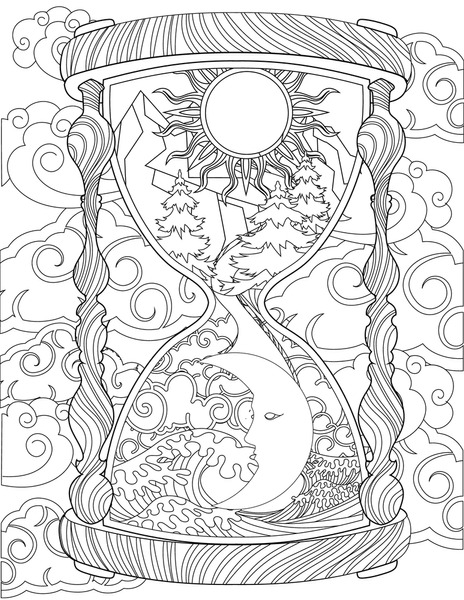 Thousand coloring book clock royalty