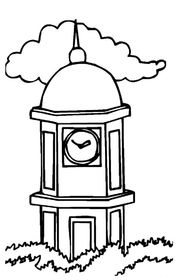 Clock tower coloring pages