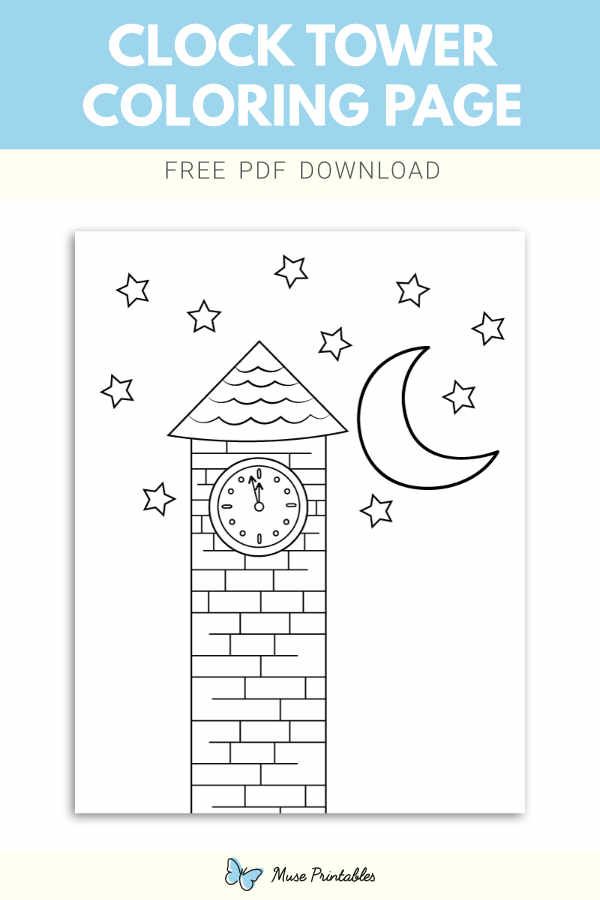 Free clock tower coloring page coloring pages clock tower clock