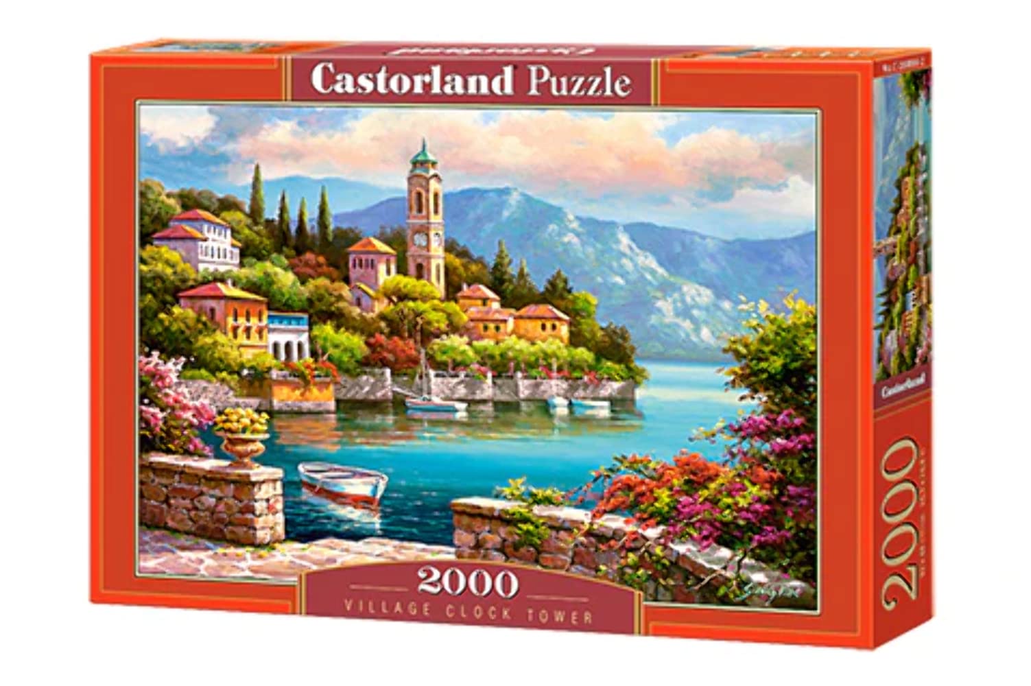 Castorland piece jigsaw puzzles village clock tower dolomites italy idyllic landscape mountains and lake adult puzzles castorland c