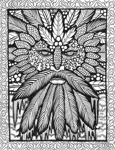 Face of winter zentangle coloring page free printable coloring pages