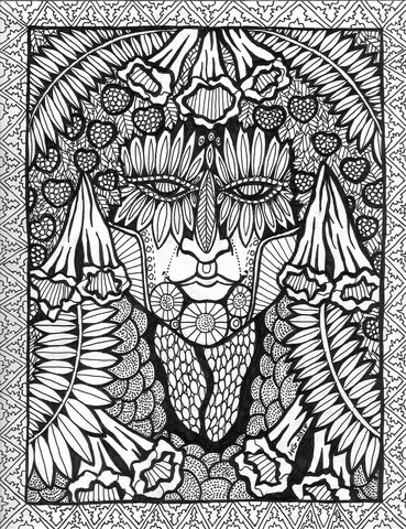 Face of summer zentangle coloring page free printable coloring pages