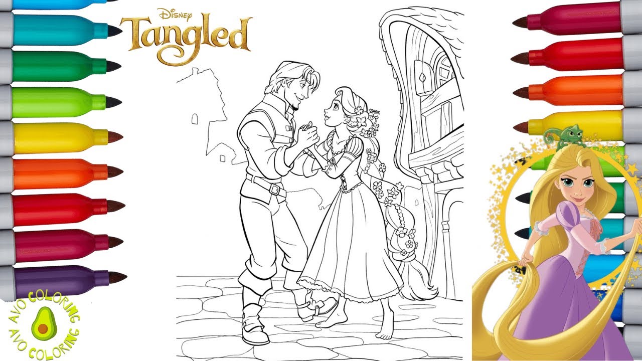 Disney princess rapunzel coloring book pages disney princess tangled coloring pages