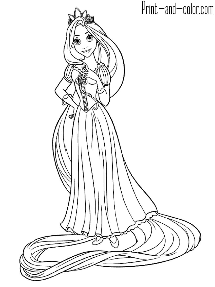 Rapunzel coloring pages print and color