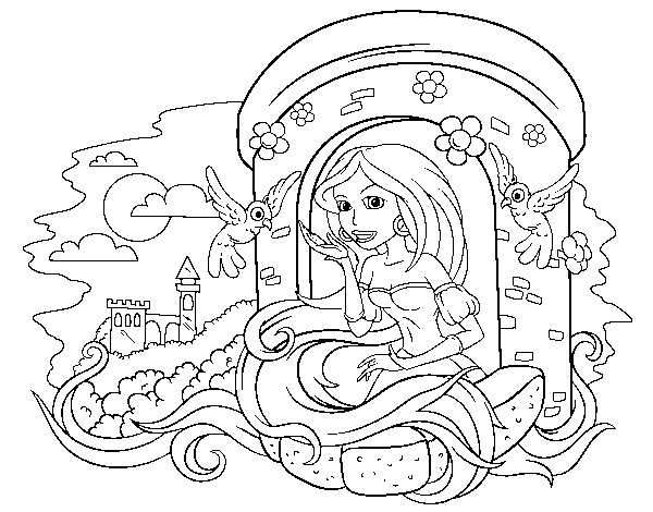 Princess rapunzel coloring page