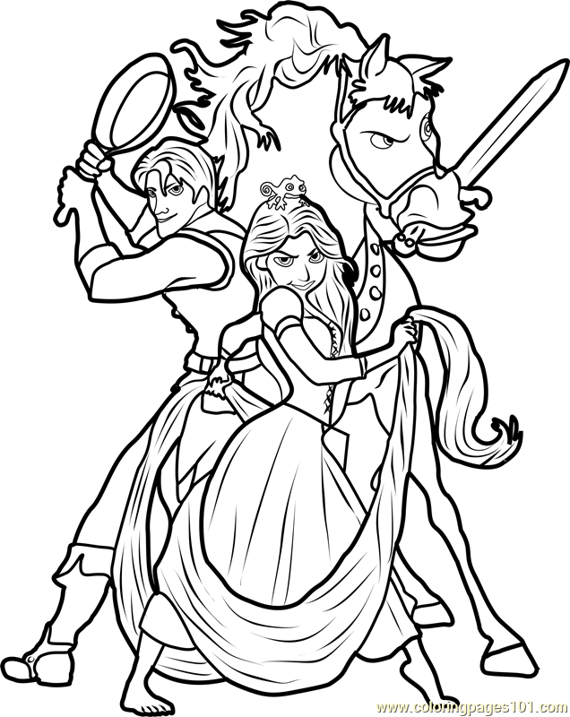 Disney tangled coloring page for kids