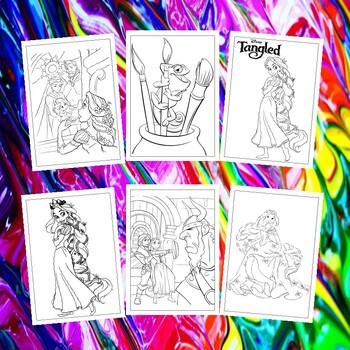 Printable tangled coloring pages collection for kids