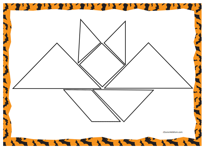 Halloween themed printable tangram puzzles