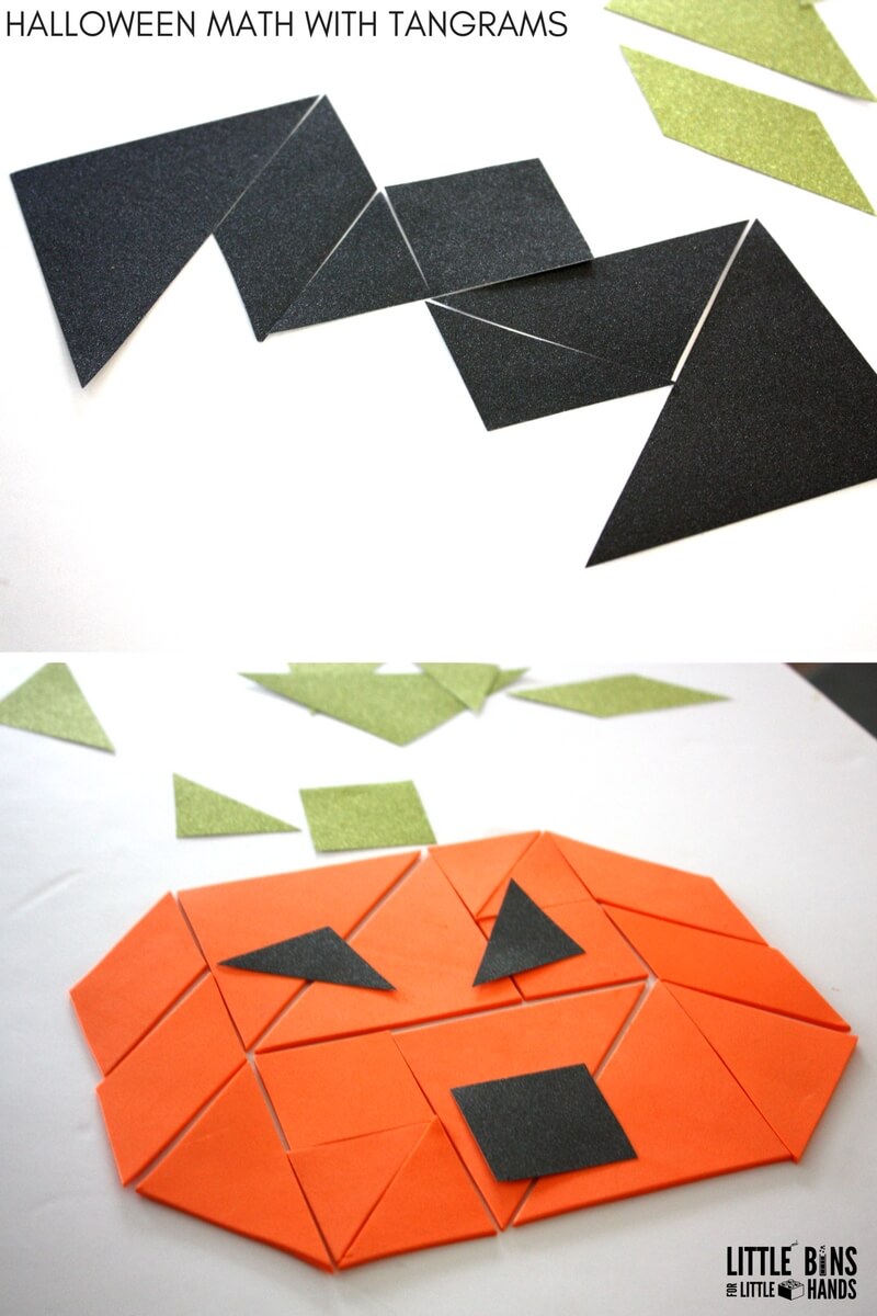 Halloween tangrams math activity