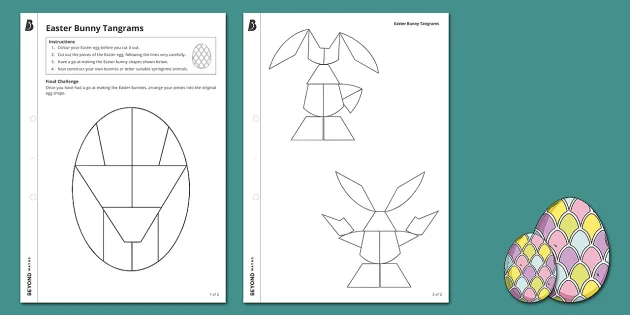 Easter bunny tangrams worksheet worksheet teacher made