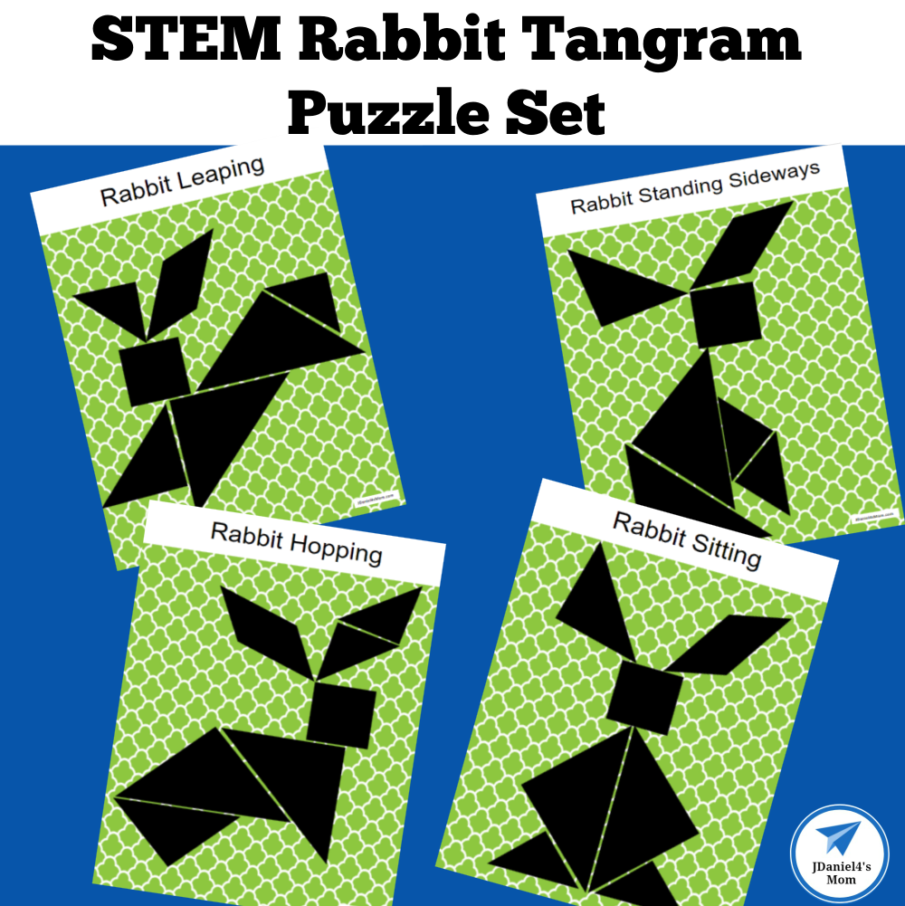 Stem rabbit tangram puzzle set