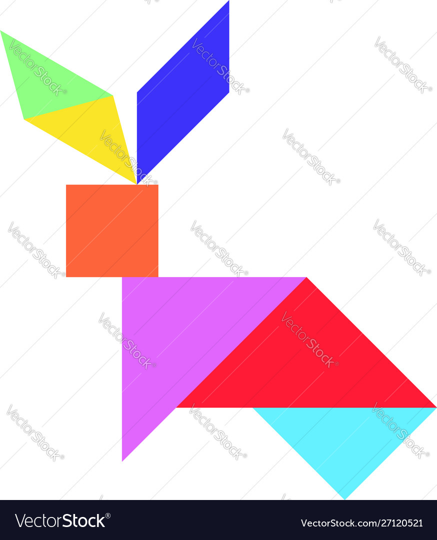 Bunny tangram vector images