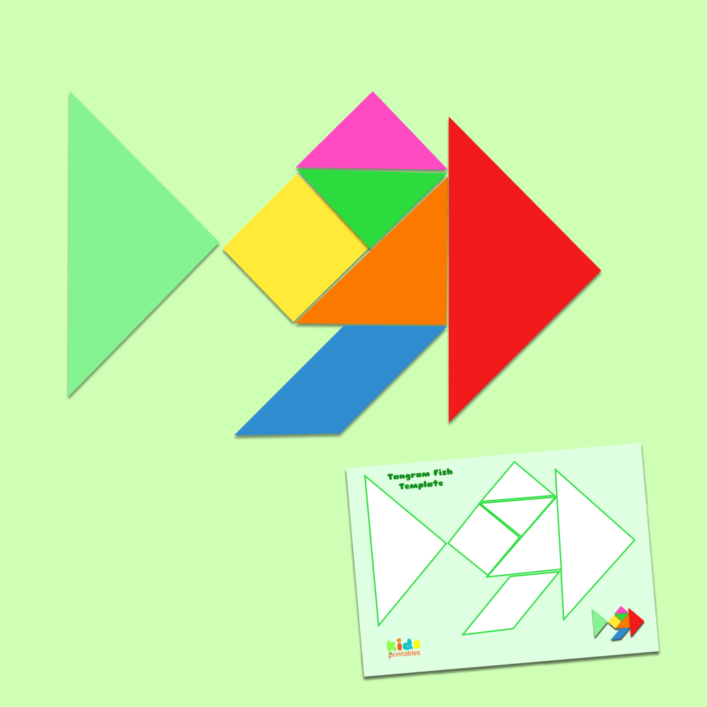 Tangram fish puzzle kids