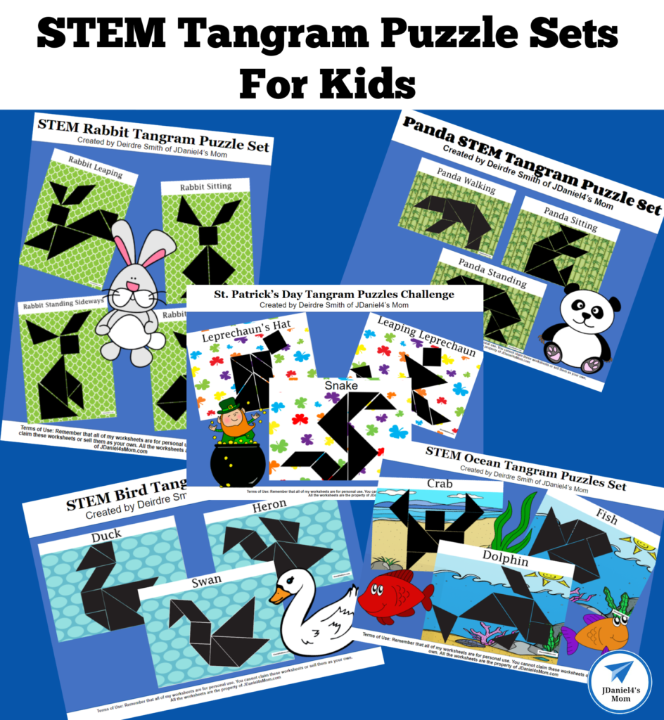 Stem tangram puzzle sets for kids